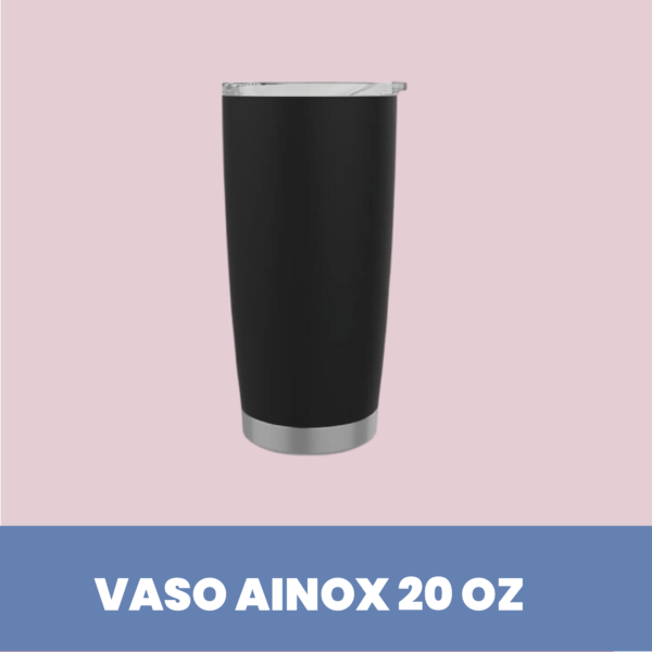 Vaso de acero inoxidable de doble pared de 20 oz Negro