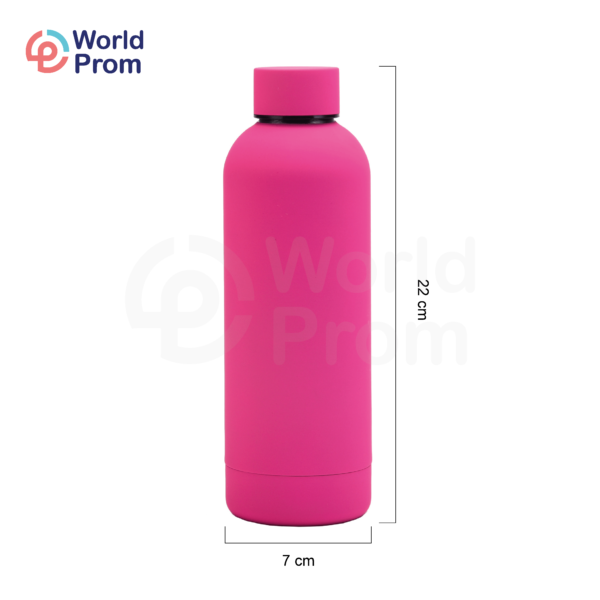 Botella de acero con revestimiento rubber 500 ml Magenta - Image 2