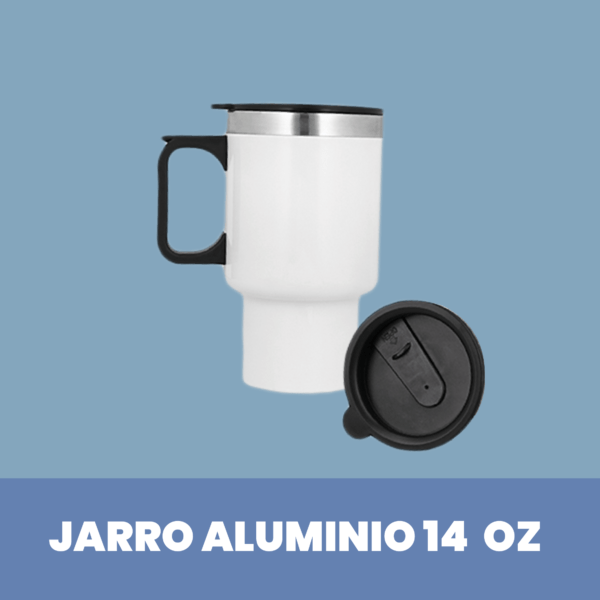 Jarro cafetero de aluminio 14 oz doble pared Blanco