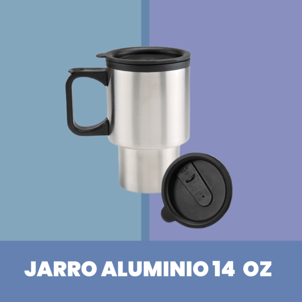 Jarro cafetero de aluminio 14 oz doble pared Silver