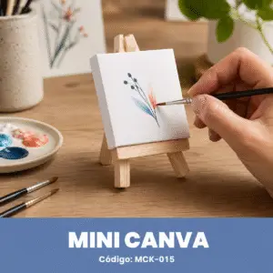 Mini Cuadro de Lienzo 10x10 cm con Trípode