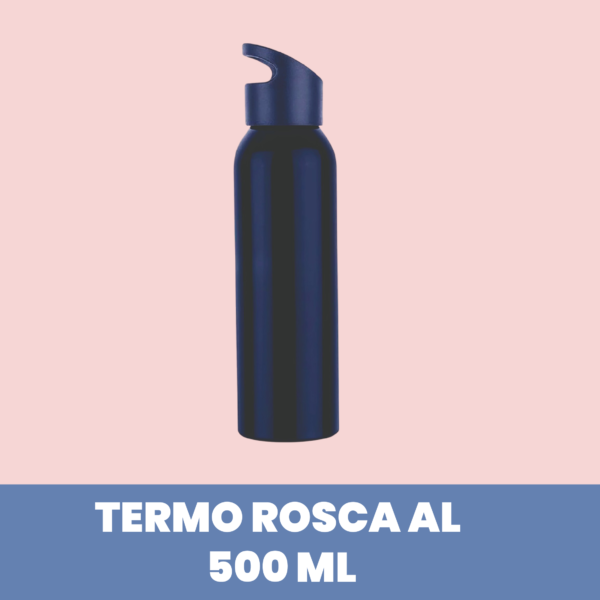 Botella de aluminio tapa rosca 500 ml Azul