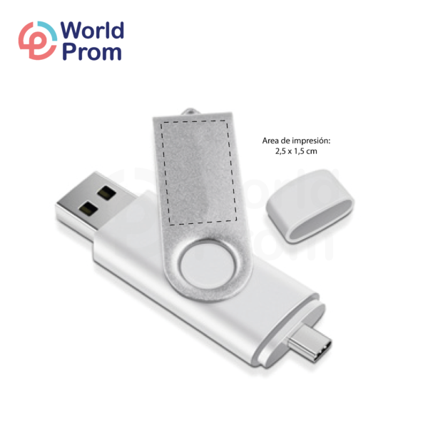 Pendrive Doble Puerto 8 GB Silver - Image 3