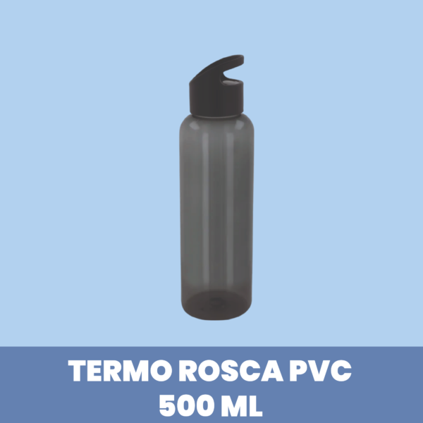 Botella de aluminio tapa rosca 500 ml Negro