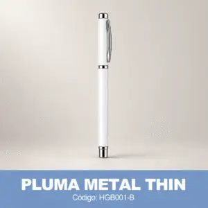 Bolígrafo Metal Thin - Blanco