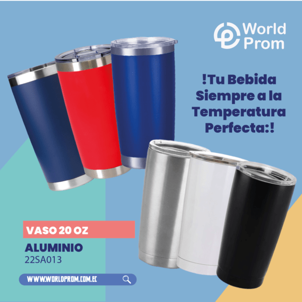 Vaso de acero inoxidable de doble pared de 20 oz Azul Eléctrico - Image 4