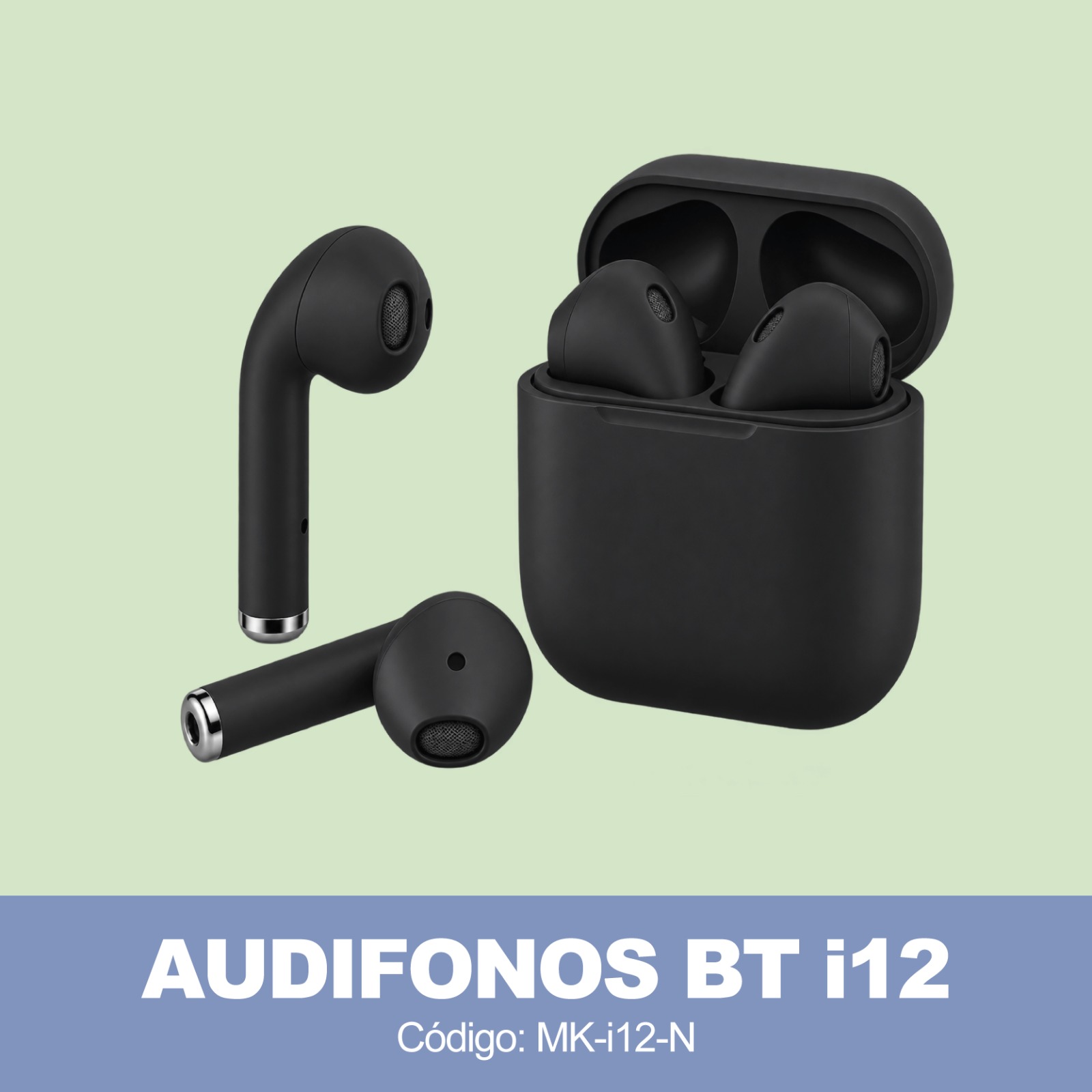 Audífonos Inalámbricos i12 - Negro