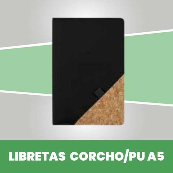 Libreta A5 con corcho 80 hojas Negro