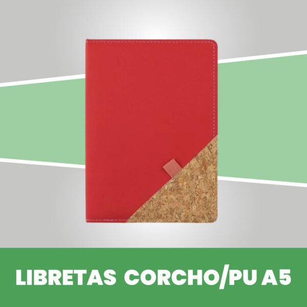 Libreta A5 con corcho 80 hojas Rojo