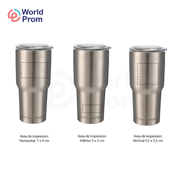 Vaso de acero inoxidable de doble pared de 30 oz Silver - Image 3