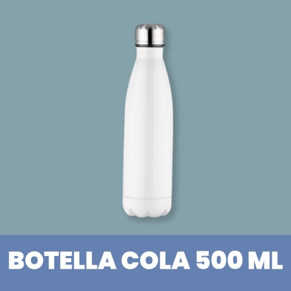 Botella Blanca de Acero Inoxidable de 500 ml