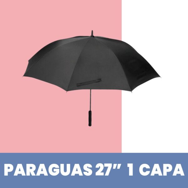 Paraguas Recto Negro de 27 Pulgadas