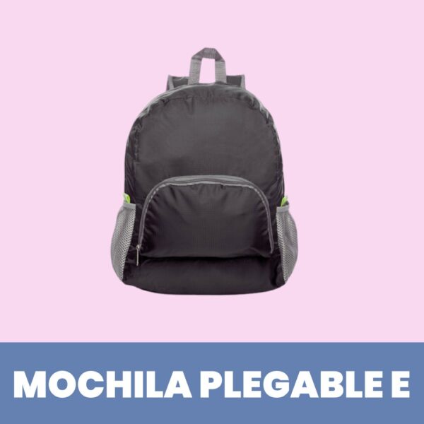 Mochila plegable e impermeable adecuada para viajes Negro