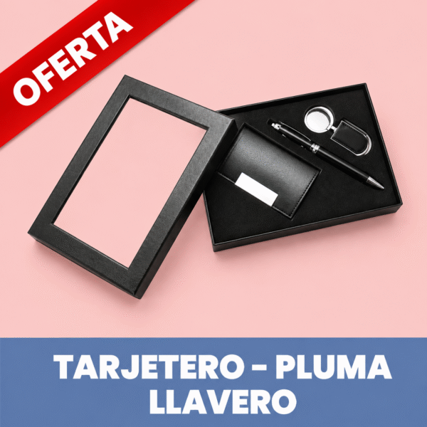 Set de Oficina: Tarjetero, Pluma y Llaverito