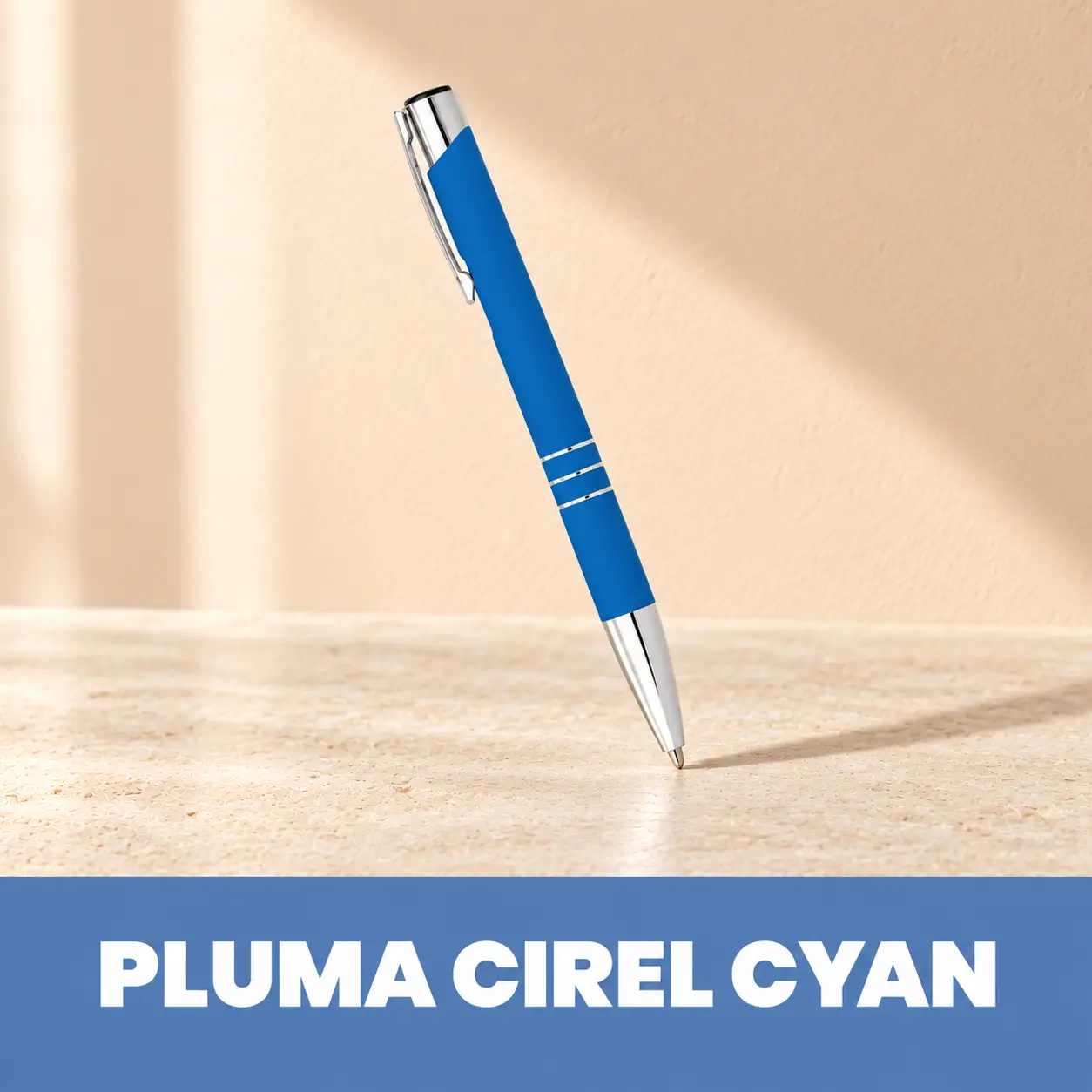 Bolígrafo Clip Metálica - Cyan A37