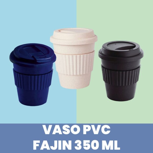 Vaso plástico térmico de doble pared 350ml con fajín Negro - Image 4