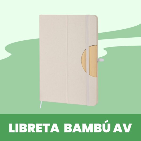 Agenda A5 soporte para celular de bambú y porta pluma Avena