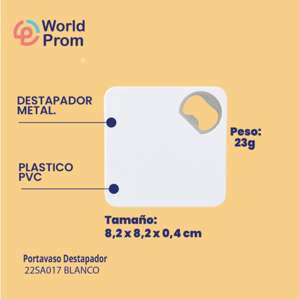 Portavaso destapador Blanco - Image 4