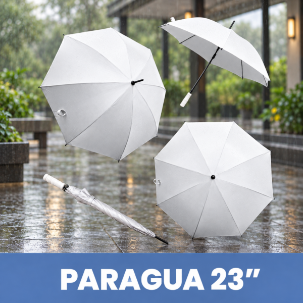 Paraguas 23 " / Mango Eva - Blanco
