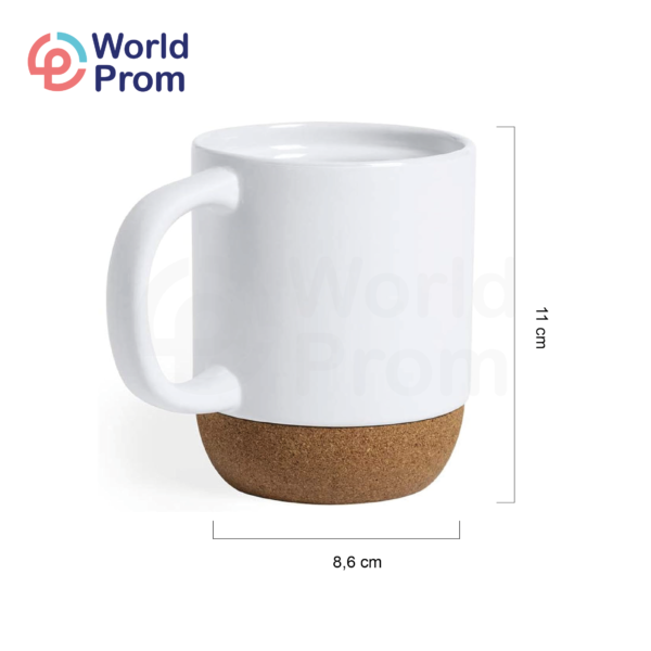 Taza de cerámica con base de corcho 12oz Blanco - Image 2