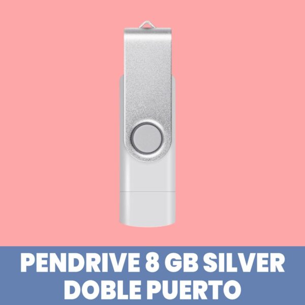 Pendrive Doble Puerto 8 GB Silver