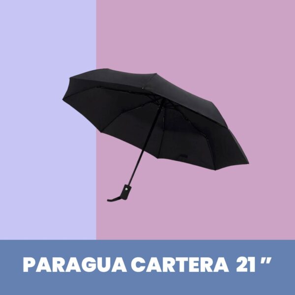 Paragua de cartera automático de 21 pulgadas Negro