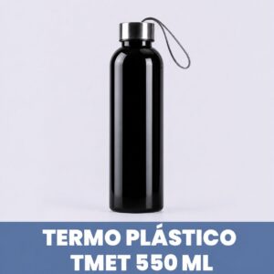 Botella Plástica Tapa de Aluminio 550ml - Negro
