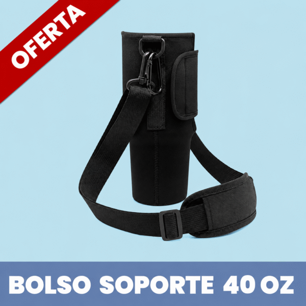Bolso para Botella de 40 Onzas con Correa - Negro