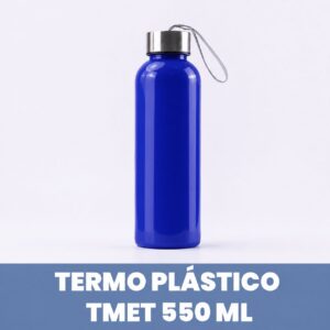 Botella Plástica Tapa de Aluminio 550ml - Azul