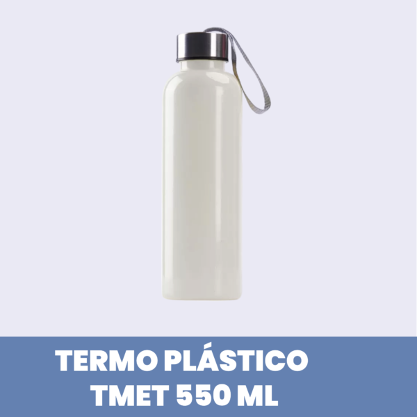 Botella Plástica con Tapa de Aluminio 550ml Blanco