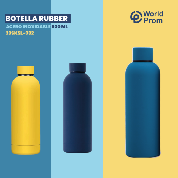 Botella de acero con revestimiento rubber 500 ml Amarillo - Image 4