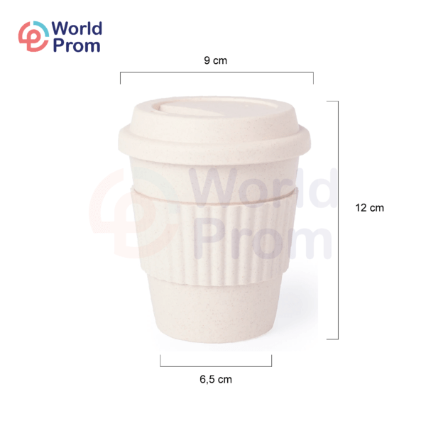 Vaso plástico térmico de doble pared 350ml con fajín Avena - Image 2