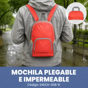 Mochila plegable - Antifluido - Rojo
