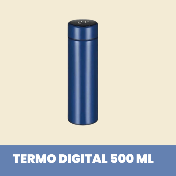 Termo de Acero Inoxidable con Tapa Digital 500 ml Azul