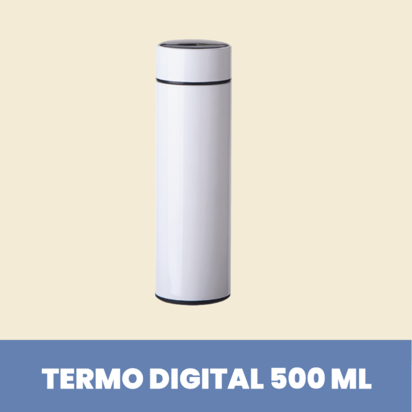 Termo de Acero Inoxidable con Tapa Digital 500 ml Blanco