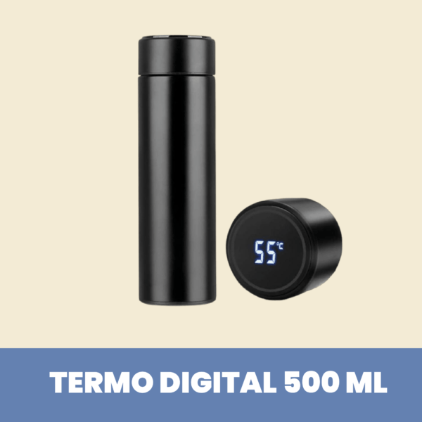 Termo de Acero Inoxidable con Tapa Digital 500 ml Negro