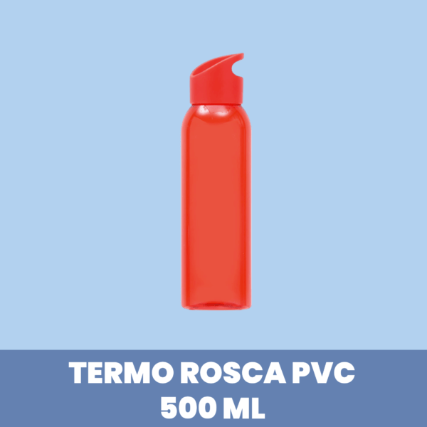 Botella Rosca de plástico Tráslucido de 650ml Rojo