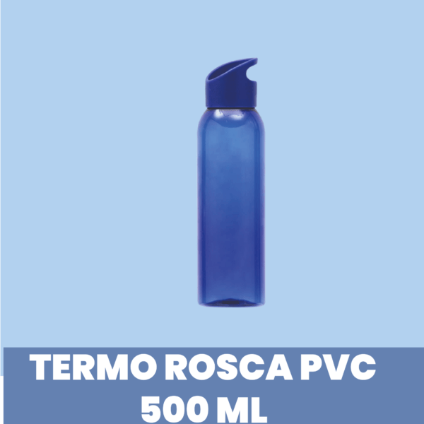 Botella Rosca de plástico Tráslucido de 650ml Azul