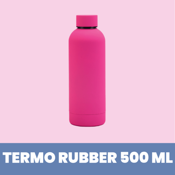 Botella de acero con revestimiento rubber 500 ml Magenta