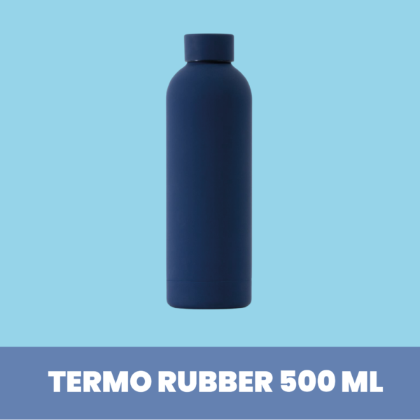 Botella de acero con revestimiento rubber 500 ml Azul