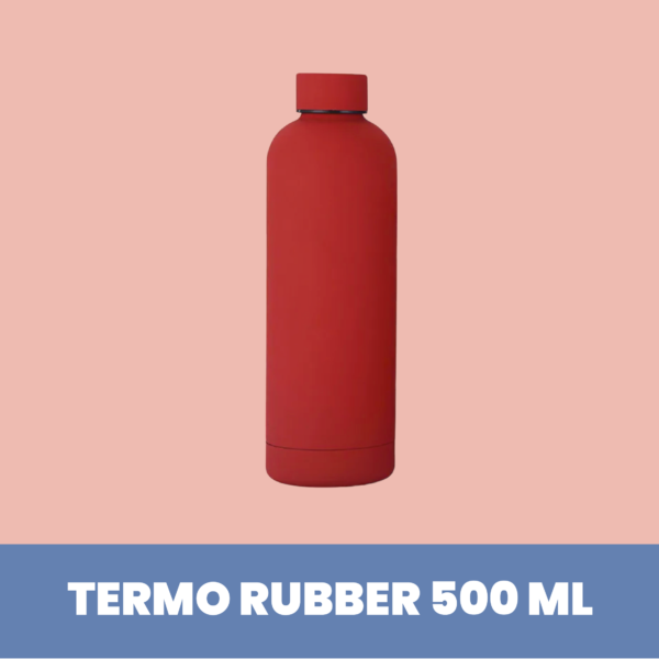 Botella de acero con revestimiento rubber 500 ml Rojo