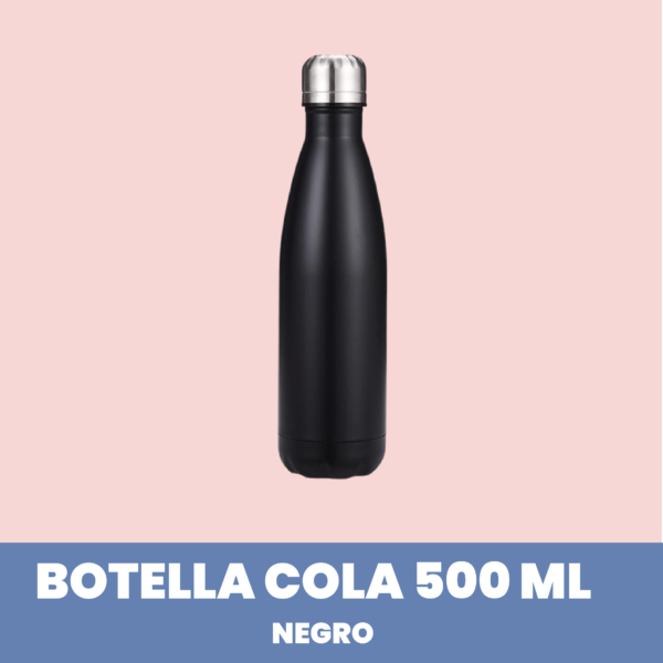 Botella de cola de acero inoxidable de doble pared de 500 ml Negro