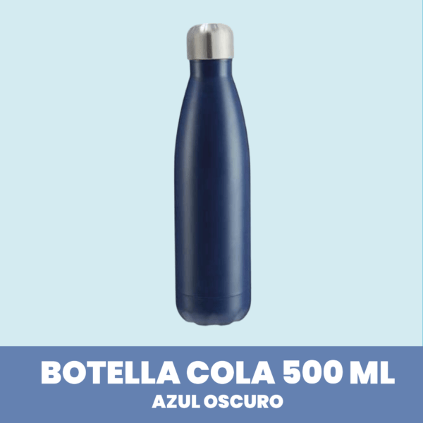 Botella de cola de acero inoxidable de doble pared de 500 ml Azul