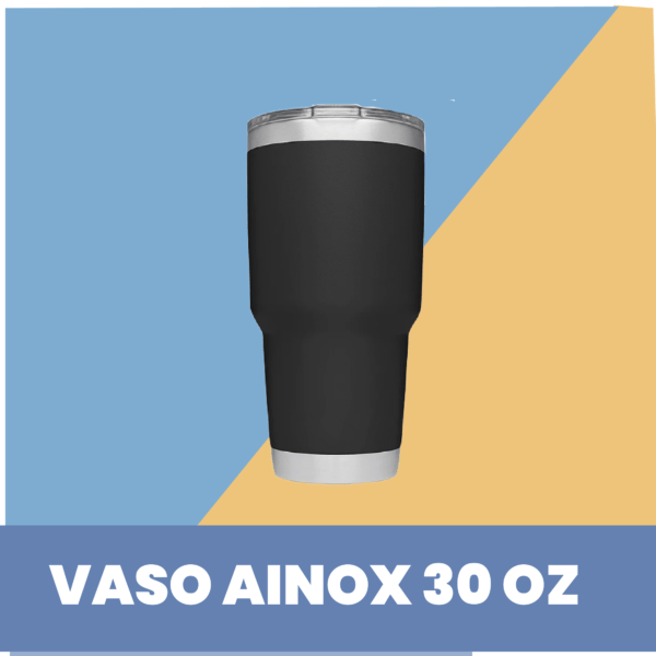 Vaso de acero inoxidable de doble pared de 30 oz Negro