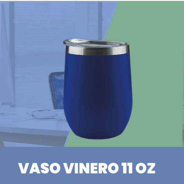 Vaso Vinero Tapa Acrílica de acero inoxidable 12 oz Azul