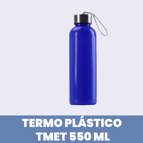 Botella Plástica con Tapa de Aluminio 550ml Azul Eléctrico