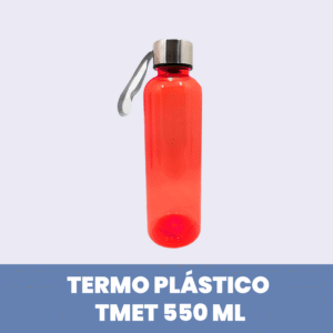 Botella Plástica con Tapa de Aluminio 550ml Naranja
