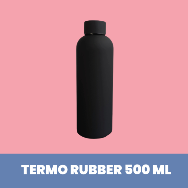 Botella de acero con revestimiento rubber 500 ml Negro