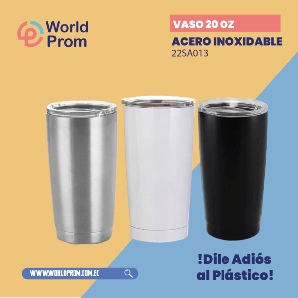 Vaso de acero inoxidable de doble pared de 20 oz Silver - Image 4