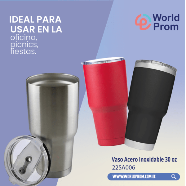 Vaso de acero inoxidable de doble pared de 30 oz Silver - Image 4